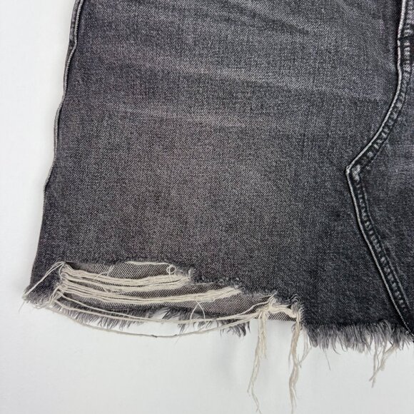 Abercrombie & Fitch Zoe Natural Rise Vintage A-Line Skirt Faded Black Size 27 4 - Picture 2 of 9